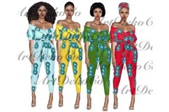 Sisterhood clipart, Sorority clipart, Afro girls clipart Product Image 4