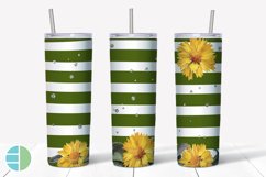 Sunflower Tumbler | Striped Skinny Tumbler Sublimation Product Image 4