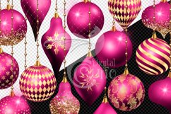 Hot Pink and Gold Ornaments Clipart Product Image 3