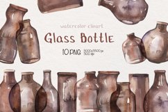 Watercolor Vintage Glass Bottles Clipart. Product Image 1