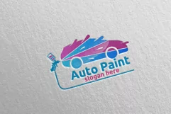 Car Painting Logo with Spray Gun and Sport Car Concept 7 Product Image 3