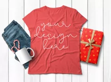 Christmas Theme Ladies/Women Wrinkled T Shirt Mock ups - 6 Product Image 5