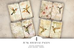 Hummingbird Junk Journal Digital Paper Bi-fold Product Image 1