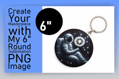Artistic Keychain Circle Design PNG , Astronaut Product Image 1