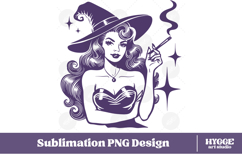 Vintage Funny Sarcastic Pin-Up Halloween Witch PNG DTF Product Image 1