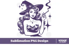Vintage Funny Sarcastic Pin-Up Halloween Witch PNG DTF Product Image 1