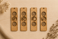 Laser Cut Monogram Bookmark SVG Product Image 1