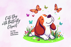 Cute dog with butterfly clipart Product Image 1