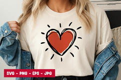 Cute Radiant Heart Love SVG PNG Product Image 1