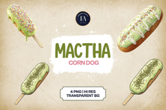Matcha Corn Dog Clipart Bundle 4 PNG Product Image 1