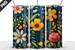 Flowers Tumbler Wrap | Sublimation Design | Tumbler PNG Product Image 1