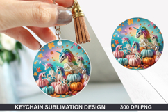 Unicorn Keychain Sublimation - Halloween Keychain PNG Product Image 1