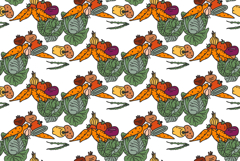 Botanical colorful vegetables seamless pattern vector Product Image 1