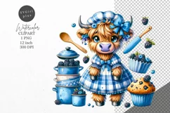 Cow clipart, Highland cow clipart, Kitchen clipart Product Image 1