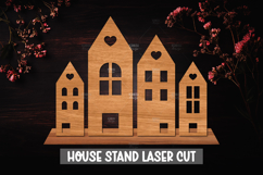3D House Laser Cut Stand Home Decor, Home Decor Laser cut Product Image 1