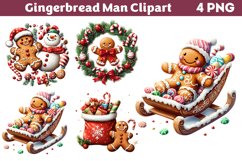 Gingerbread Man Clipart PNG Product Image 1