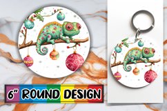 Elegant Keychain Round Design PNG , Xmas Product Image 1