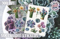 Spring sticker Sheet Garden Flowers Green Succulent Cacti Product Image 1