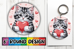 Joyful Moments Car Coaster PNG, Cat Valentin's Day Product Image 1