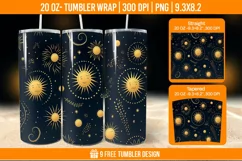 Day And Night Tumbler Wrap Designs, Sublimation Wrap Product Image 1