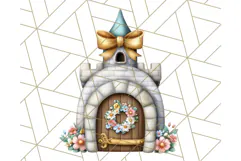 Princess Castle Clipart PNG, Enchanted Garden Artwork Product Image 3