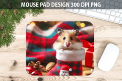 Christmas Mouse Pad Sublimation - Animal PNG Design Product Image 1