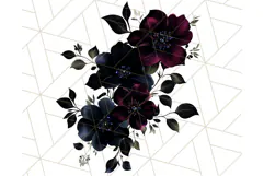 Gothic Floral PNG, Dark Aesthetic Flowers Clipart Print Product Image 3