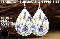 Spring Splendor Design Teardrop Earrings Sublimation Product Image 1