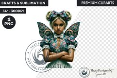 Steampunk Rococo Fairy Clipart, Ornate Clockwork Fae Graphic Product Image 1