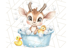 Safari Animal Babies in Bubble Baths, Cute Jungle Animal PNG Product Image 3