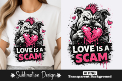 Love Is A Scam Bulldog Sublimation PNG Product Image 1