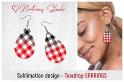 32 BUFFALO PLAID Round &amp; Teardrop EARRINGS Designs. Product Image 7