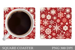 Snowflakes Coaster Design. Watercolor Snowflakes Coaster Product Image 1