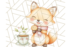Tea Time Animal Clipart PNG Woodland Forest, Cottagecore Png Product Image 3