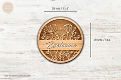 Welcome Floral Door Sign Laser Cut | Wooden Door Hanger Product Image 3
