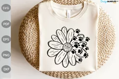 Dog Mom SVG Cut Files/ Dog Paws Flower SVG Design Product Image 2