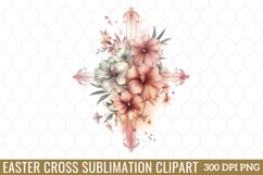 Easter Cross Sublimation Clipart Product Image 1