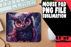 Watercolor Owl Mouse Pad Sublimation Spring Product Image 1