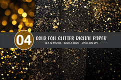 Gold Foil Glitter Digital Paper Product Image 1