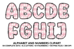 Coquette Bow Patchwork Alphabet PNG Letters &amp; Numbers 300DPI Product Image 2