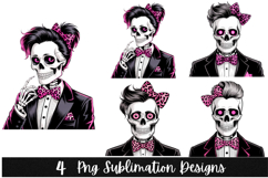 4 Halloween Skeleton Clipart PNG | Spooky Season Png Product Image 1