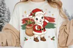 Christmas Santa Goat PNG Sublimation Design - Cute Baby Lamb Product Image 3