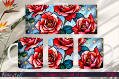 Flowers Mug Wrap | Red Roses Flowers Product Image 1