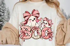 Coquette Halloween Ghost PNG Pink Bow BOO Cute Girly Ghost Product Image 2