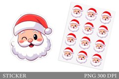 Santa Claus Sticker Design. Christmas Sticker Printable Product Image 1