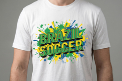 Brazil Soccer T-shirt Design Product Image 1