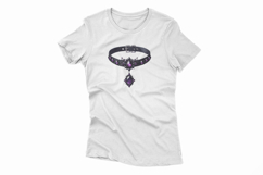 Gothic Leather Choker Gemstones Halloween PNG necklace Product Image 2
