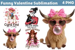 Funny Valentine Sublimation Clipart PNG Product Image 1