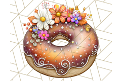 Fall Donut Clipart PNG, Autumn Donuts With Pumpkins Product Image 3