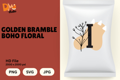 Golden Bramble Boho Floral Monogram Product Image 1